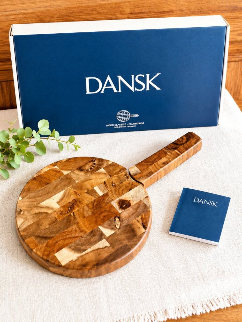 DANSK Wood Classics Belongings Acacia Cheeseboard w/ Cheese Knife NOS In Box